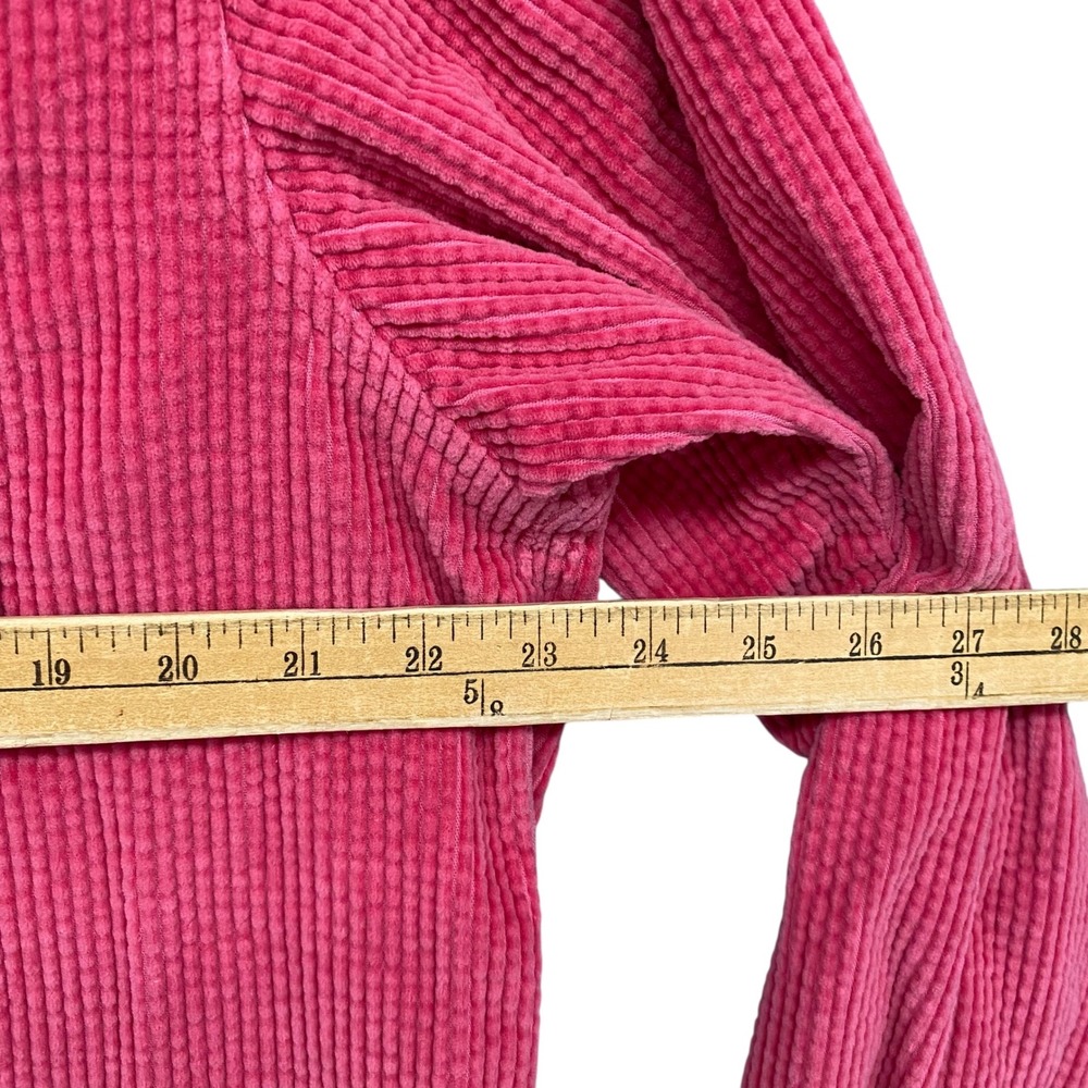 LL Bean Pink Corduroy Shirt Womens Large Regular Wide Wale Cotton Button Down L - Picture 4 of 9